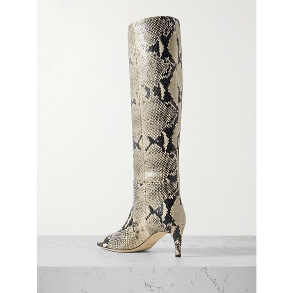 PARIS TEXAS Stiletto snake-effect leather knee boots EU 37.5/ US 7.5 $1050 - Picture 2 of 9